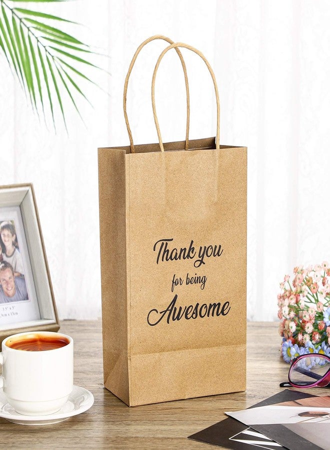 Qilery 18 Pcs Kraft Paper Gift Bags with Handles for Employee Coworker Colleague Volunteer Teacher Nurse, Thank You for Being Awesome Gift Bags, 5. 9 x 3. 1 x 8. 3 Inches - Image 3